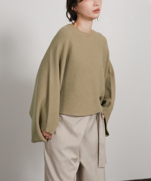 select MOCA Et(セレクトモカエト)の「【Et】Dolman Sleeve Short Rib Knit(ニット/セーター・レディース・ベージュ/チャコール/ブラック・FREE)」の7枚目の写真