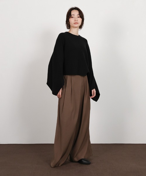 select MOCA Et(セレクトモカエト)の「【Et】Dolman Sleeve Short Rib Knit(ニット/セーター・レディース・ベージュ/チャコール/ブラック・FREE)」の6枚目の写真