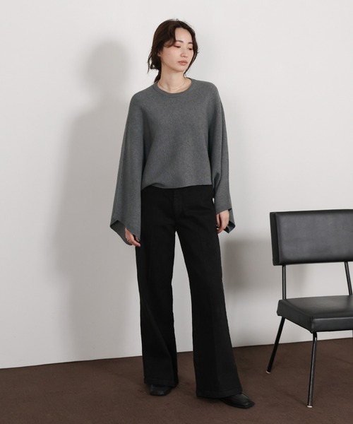 select MOCA Et(セレクトモカエト)の「【Et】Dolman Sleeve Short Rib Knit(ニット/セーター・レディース・ベージュ/チャコール/ブラック・FREE)」の17枚目の写真
