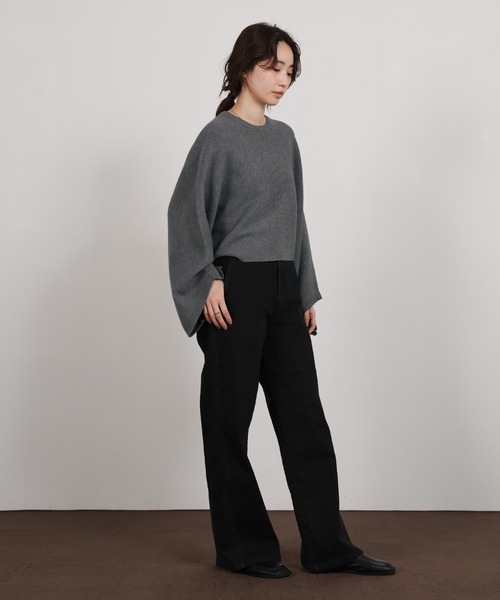 select MOCA Et(セレクトモカエト)の「【Et】Dolman Sleeve Short Rib Knit(ニット/セーター・レディース・ベージュ/チャコール/ブラック・FREE)」の21枚目の写真