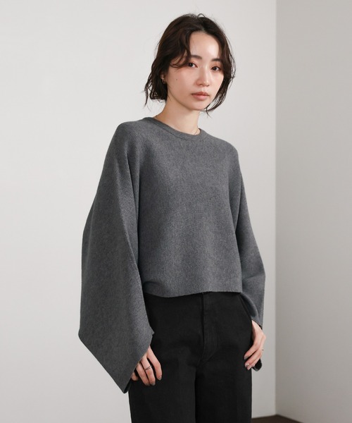 select MOCA Et(セレクトモカエト)の「【Et】Dolman Sleeve Short Rib Knit(ニット/セーター・レディース・ベージュ/チャコール/ブラック・FREE)」の19枚目の写真