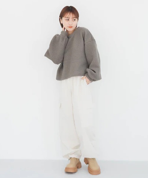 merrylatte(メリーラテ)の「ニュアンスカラーカーゴパンツ【IROHANI】(カーゴパンツ・レディース・グレー/アイボリー・FREE)」の19枚目の写真