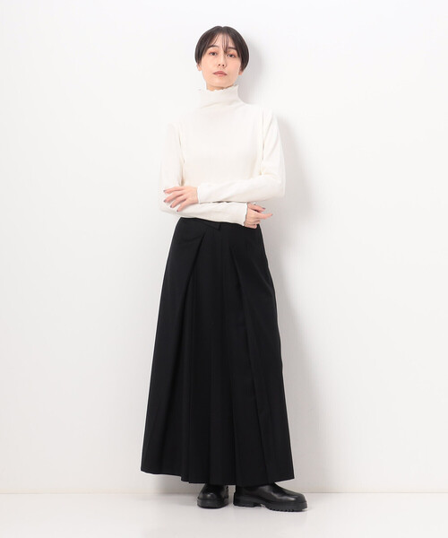 Gabardine K.T(ギャバジンケーティー)の「〔 +サイズ 〕 ニットコール カットソー(Tシャツ/カットソー・レディース・ブラック/ライラック/オフホワイト/グレー/ライトグレー・13号/17号)」の6枚目の写真
