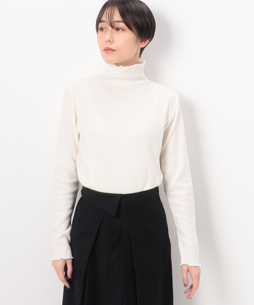 Gabardine K.T(ギャバジンケーティー)の「〔 +サイズ 〕 ニットコール カットソー(Tシャツ/カットソー・レディース・ブラック/ライラック/オフホワイト/グレー/ライトグレー・13号/17号)」の8枚目の写真