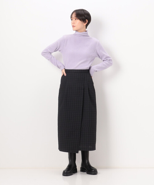 Gabardine K.T(ギャバジンケーティー)の「〔 +サイズ 〕 ニットコール カットソー(Tシャツ/カットソー・レディース・ブラック/ライラック/オフホワイト/グレー/ライトグレー・13号/17号)」の19枚目の写真