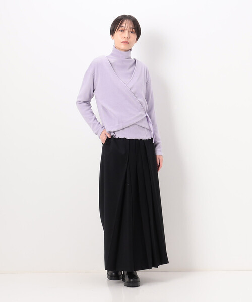 Gabardine K.T(ギャバジンケーティー)の「〔 +サイズ 〕 ニットコール カットソー(Tシャツ/カットソー・レディース・ブラック/ライラック/オフホワイト/グレー/ライトグレー・13号/17号)」の20枚目の写真