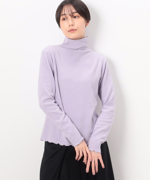 Gabardine K.T(ギャバジンケーティー)の「〔 +サイズ 〕 ニットコール カットソー(Tシャツ/カットソー・レディース・ブラック/ライラック/オフホワイト/グレー/ライトグレー・13号/17号)」の22枚目の写真