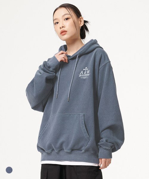 ARTISTWEAR（アーティストウェア）の「[ATW] プロミスピグメントフード（パーカー・レディース・ネイビー・MEDIUM/LARGE/XX-LARGE/X-LARGE）」の4枚目の写真