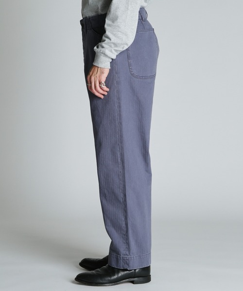 schott（ショット）の「Schott/ショット/HERRINGBONE TROUSERS/ヘリンボーン パンツ（スラックス・メンズ・チャコールグレー/ブルー/ナチュラル・30/32/34/36）」の4枚目の写真