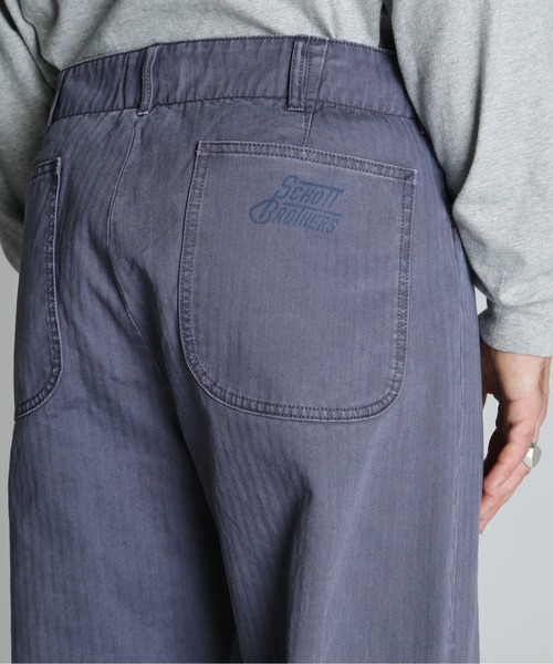 schott（ショット）の「Schott/ショット/HERRINGBONE TROUSERS/ヘリンボーン パンツ（スラックス・メンズ・チャコールグレー/ブルー/ナチュラル・30/32/34/36）」の10枚目の写真