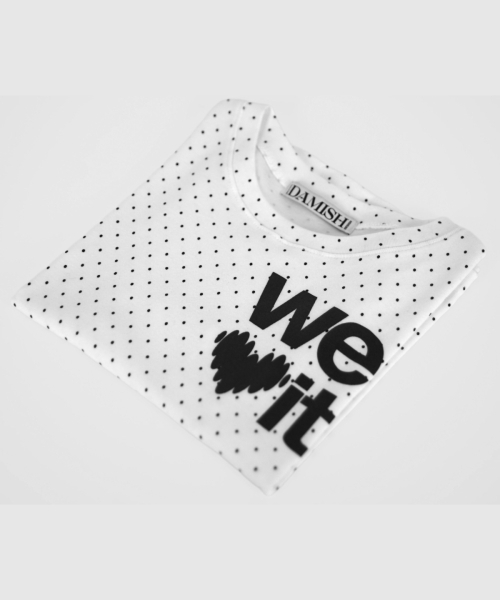 DAMISH(ダミシュ)の「ウィラブイットグラフィックドットTシャツ_アイボリー(Tシャツ/カットソー・レディース・アイボリー・FREE)」の4枚目の写真