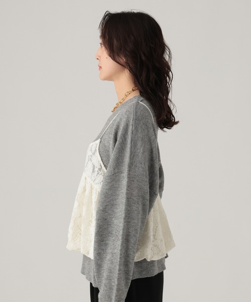 Elura(エルーラ)の「起毛レースバルーンキャミ/612485(キャミソール・レディース・ブラック/オフホワイト・FREE)」の12枚目の写真