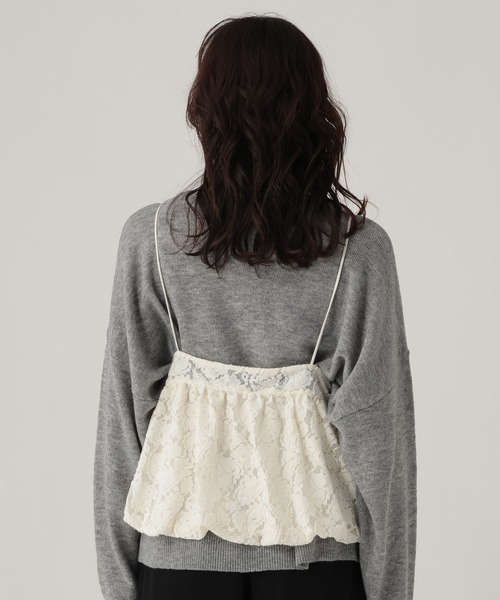 Elura(エルーラ)の「起毛レースバルーンキャミ/612485(キャミソール・レディース・ブラック/オフホワイト・FREE)」の13枚目の写真