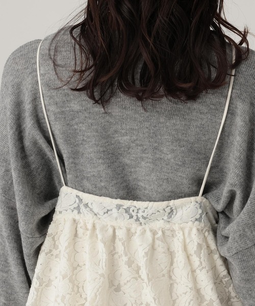 Elura(エルーラ)の「起毛レースバルーンキャミ/612485(キャミソール・レディース・ブラック/オフホワイト・FREE)」の14枚目の写真