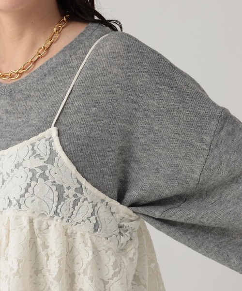Elura(エルーラ)の「起毛レースバルーンキャミ/612485(キャミソール・レディース・ブラック/オフホワイト・FREE)」の16枚目の写真