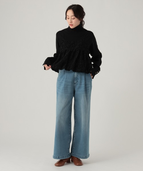 Elura(エルーラ)の「起毛レースバルーンキャミ/612485(キャミソール・レディース・ブラック/オフホワイト・FREE)」の8枚目の写真