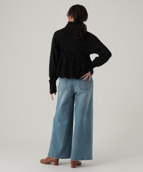 Elura(エルーラ)の「起毛レースバルーンキャミ/612485(キャミソール・レディース・ブラック/オフホワイト・FREE)」の10枚目の写真