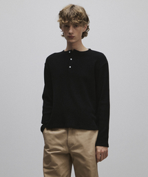 ROLLINGSTUDIOS（ローリングスタジオ）の「WOOL HENLEY LONG SLEEVE BLACK（Tシャツ/カットソー）」