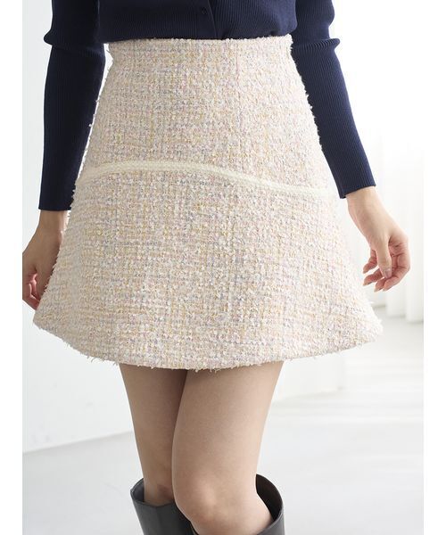 SNIDEL（スナイデル）の「ツイードフレアミニスカート（スカート・レディース・ブルー/アイボリー/マルチ・0/1）」の5枚目の写真