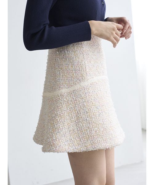 SNIDEL（スナイデル）の「ツイードフレアミニスカート（スカート・レディース・ブルー/アイボリー/マルチ・0/1）」の7枚目の写真