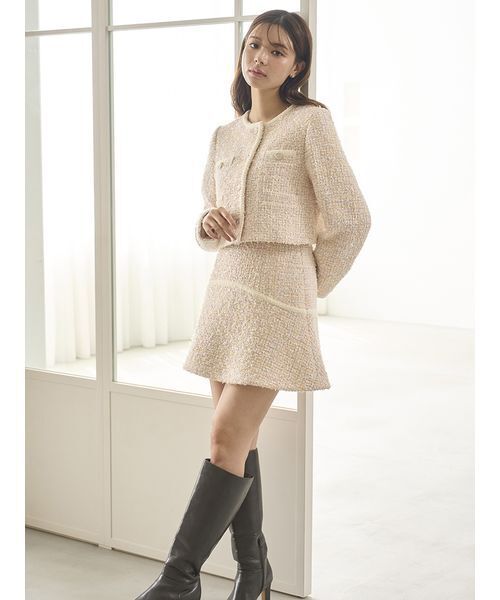 SNIDEL（スナイデル）の「ツイードフレアミニスカート（スカート・レディース・ブルー/アイボリー/マルチ・0/1）」の11枚目の写真