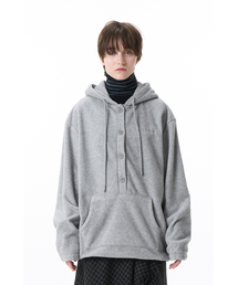 PAHISUM（パヒサム）の「オーバーサイズボタンフリースフードパーカー_グレー（パーカー）」