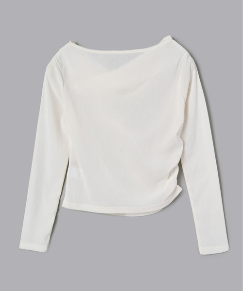 Olu.(オルドット)の「シアーベロアドレープトップス(Tシャツ/カットソー・レディース・チャコールグレー/アイボリー・FREE)」の15枚目の写真