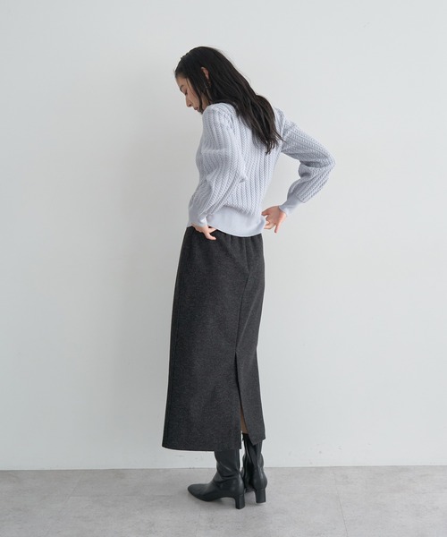 YECCA VECCA（イェッカヴェッカ）の「メルトンナロースカート（スカート・レディース・ブラウン/グレー/チャコールグレー・S/M）」の8枚目の写真
