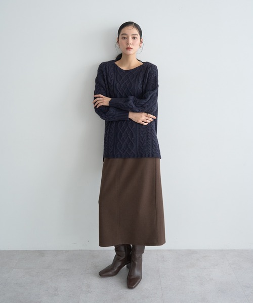 YECCA VECCA（イェッカヴェッカ）の「メルトンナロースカート（スカート・レディース・ブラウン/グレー/チャコールグレー・S/M）」の20枚目の写真