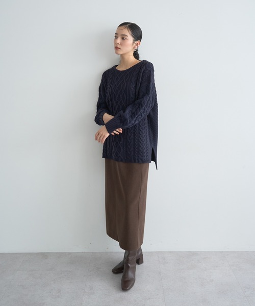 YECCA VECCA（イェッカヴェッカ）の「メルトンナロースカート（スカート・レディース・ブラウン/グレー/チャコールグレー・S/M）」の21枚目の写真