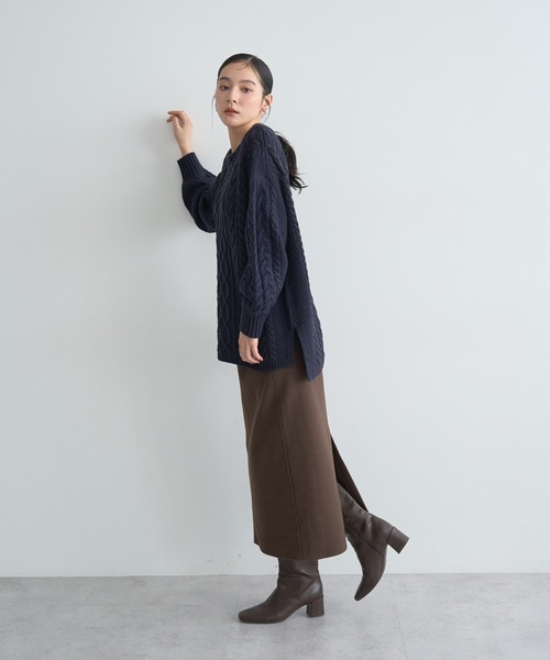 YECCA VECCA（イェッカヴェッカ）の「メルトンナロースカート（スカート・レディース・ブラウン/グレー/チャコールグレー・S/M）」の22枚目の写真