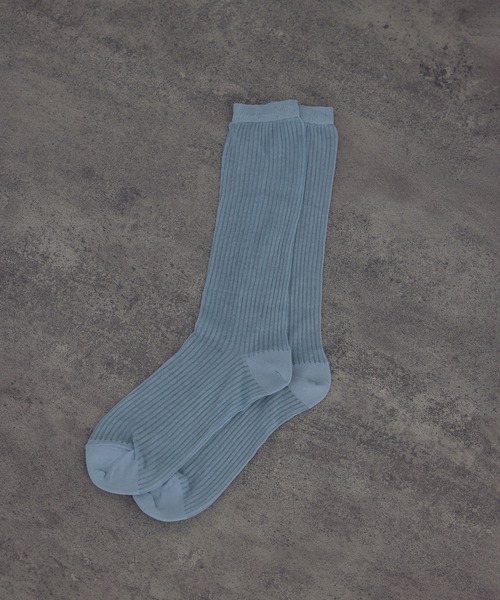 SALON adam et rope'（サロン アダム エ ロペ）の「シアーリブソックス 2（ソックス/靴下・レディース・ベージュ/ホワイト/ブルー/グレー・FREE）」の4枚目の写真