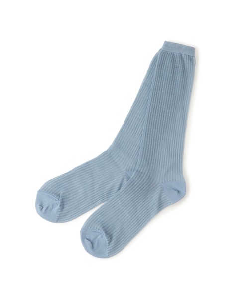 SALON adam et rope'（サロン アダム エ ロペ）の「シアーリブソックス 2（ソックス/靴下・レディース・ベージュ/ホワイト/ブルー/グレー・FREE）」の9枚目の写真