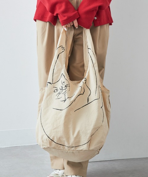 ROOTOTE(ルートート)の「【ROOTOTE】EU.RS.ブラサガリ ネコ-B 3543(トートバッグ・レディース・カーキ/ライトパープル/ベージュ/イエロー/ブラウン/ピンク・FREE)」の3枚目の写真