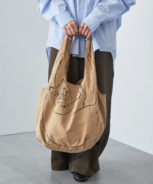 ROOTOTE(ルートート)の「【ROOTOTE】EU.RS.ブラサガリ ネコ-B 3543(トートバッグ・レディース・カーキ/ライトパープル/ベージュ/イエロー/ブラウン/ピンク・FREE)」の2枚目の写真