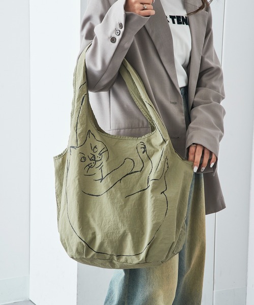 ROOTOTE(ルートート)の「【ROOTOTE】EU.RS.ブラサガリ ネコ-B 3543(トートバッグ・レディース・カーキ/ライトパープル/ベージュ/イエロー/ブラウン/ピンク・FREE)」の4枚目の写真