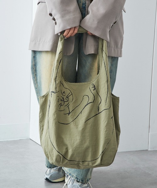 ROOTOTE(ルートート)の「【ROOTOTE】EU.RS.ブラサガリ ネコ-B 3543(トートバッグ・レディース・カーキ/ライトパープル/ベージュ/イエロー/ブラウン/ピンク・FREE)」の21枚目の写真