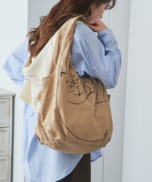 ROOTOTE(ルートート)の「【ROOTOTE】EU.RS.ブラサガリ ネコ-B 3543(トートバッグ・レディース・カーキ/ライトパープル/ベージュ/イエロー/ブラウン/ピンク・FREE)」の9枚目の写真