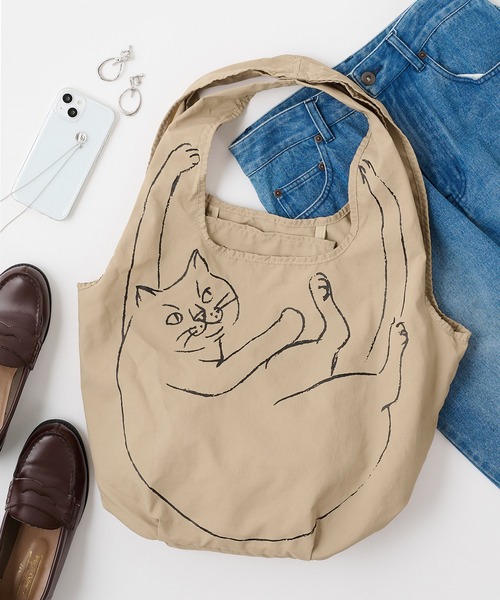 ROOTOTE(ルートート)の「【ROOTOTE】EU.RS.ブラサガリ ネコ-B 3543(トートバッグ・レディース・カーキ/ライトパープル/ベージュ/イエロー/ブラウン/ピンク・FREE)」の13枚目の写真