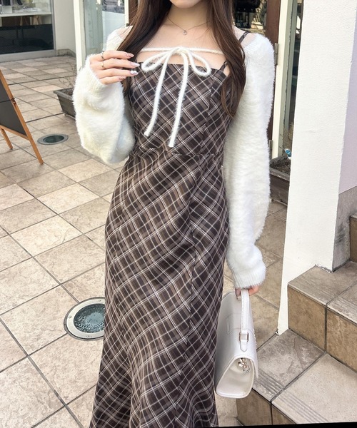 INGNI（イング）の「【WEB限定】シャギーニットボレロ＋マーメイドワンピースセット（ワンピース・レディース・ホワイト系その他4/ブラック系9・M）」の7枚目の写真