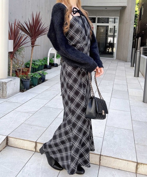 WEB限定】シャギーニットボレロ＋マーメイドワンピースセット