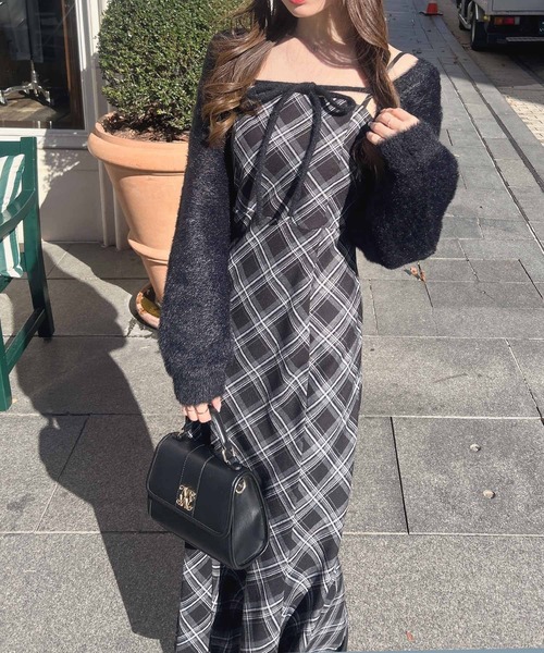 INGNI（イング）の「【WEB限定】シャギーニットボレロ＋マーメイドワンピースセット（ワンピース・レディース・ホワイト系その他4/ブラック系9・M）」の18枚目の写真