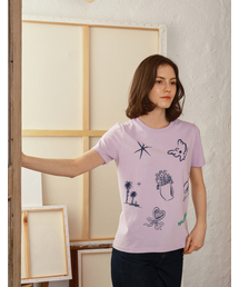 Hola Drawing T-shirt (Soft Violet)