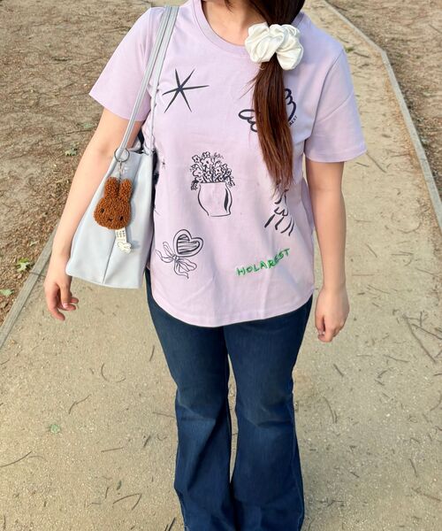 HOLAREST(オラ レスト)の「Hola Drawing T-shirt (Soft Violet)(Tシャツ/カットソー・レディース・その他・SMALL/MEDIUM)」の2枚目の写真