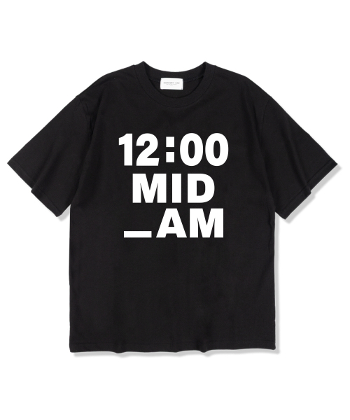 MIDNIGHT12AM(ミッドナイト12エーエム)の「MID_AM 半袖Tシャツ ブラック(Tシャツ/カットソー・メンズ・その他・LARGE/X-LARGE/XX-LARGE)」の1枚目の写真