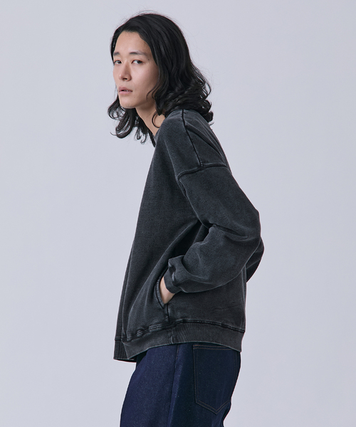 B.C STOCK（ベーセーストック）の「【ANTS & ELEPHANTS】フェード加工 ポケットプルオーバー（スウェット・メンズ・ピンク/レッド/ブラウン/ブラック/ネイビー・LARGE/MEDIUM）」の8枚目の写真