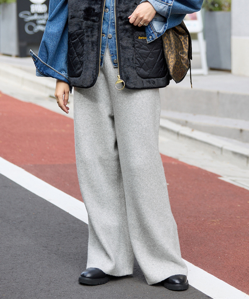 セットアップ対応可》エアリーワイドシルエットニットパンツ（その他