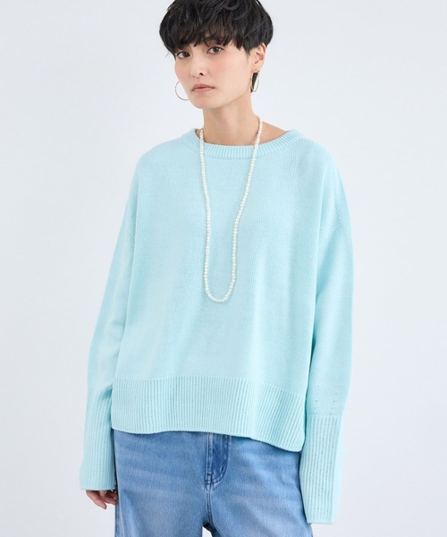 BARNYARDSTORM(バンヤードストーム)の「BARNYARDSTORM / バックスリットワイドニット(ニット/セーター・レディース・ホワイト/ベージュ/サックスブルー・FREE)」の11枚目の写真