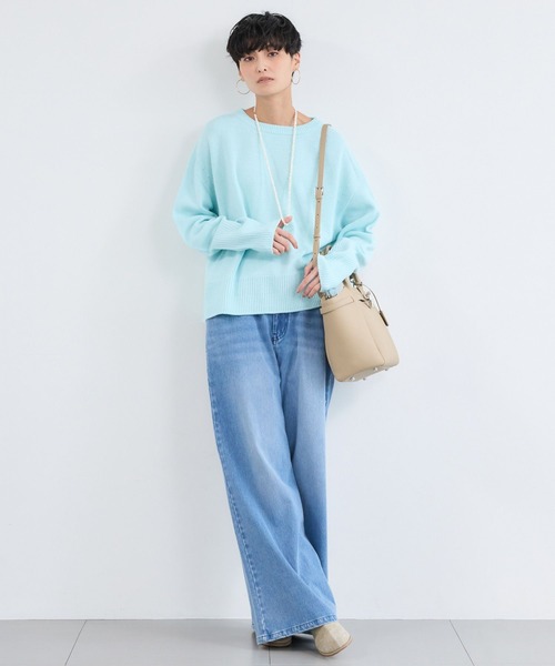 BARNYARDSTORM(バンヤードストーム)の「BARNYARDSTORM / バックスリットワイドニット(ニット/セーター・レディース・ホワイト/ベージュ/サックスブルー・FREE)」の4枚目の写真