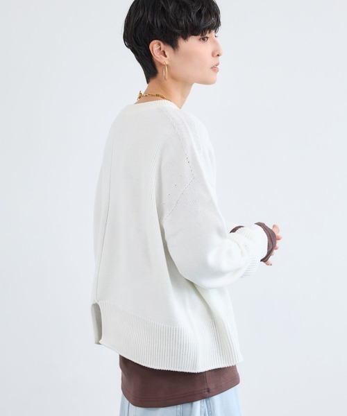 BARNYARDSTORM(バンヤードストーム)の「BARNYARDSTORM / バックスリットワイドニット(ニット/セーター・レディース・ホワイト/ベージュ/サックスブルー・FREE)」の15枚目の写真